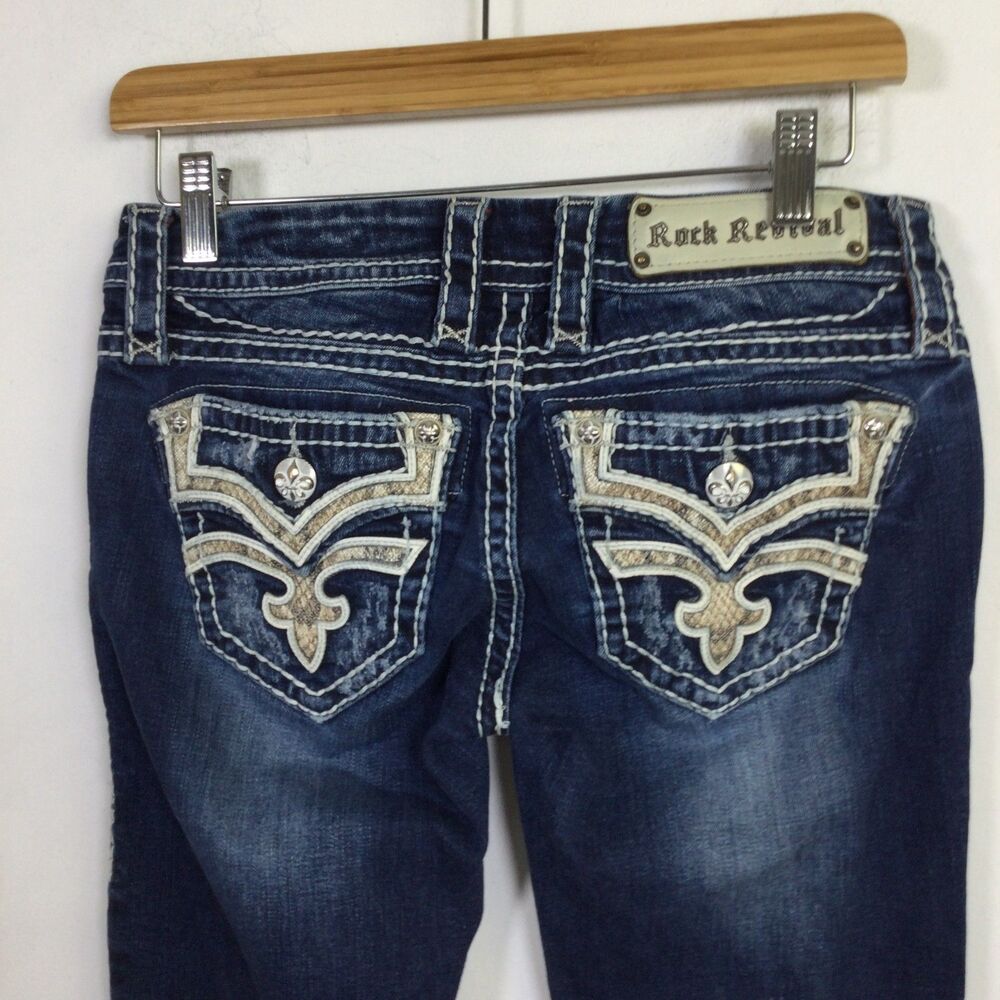 Rock Revival Women's Distressed Karla Capri Jeans Straight Leg Blue Size 26 - Picture 11 of 16